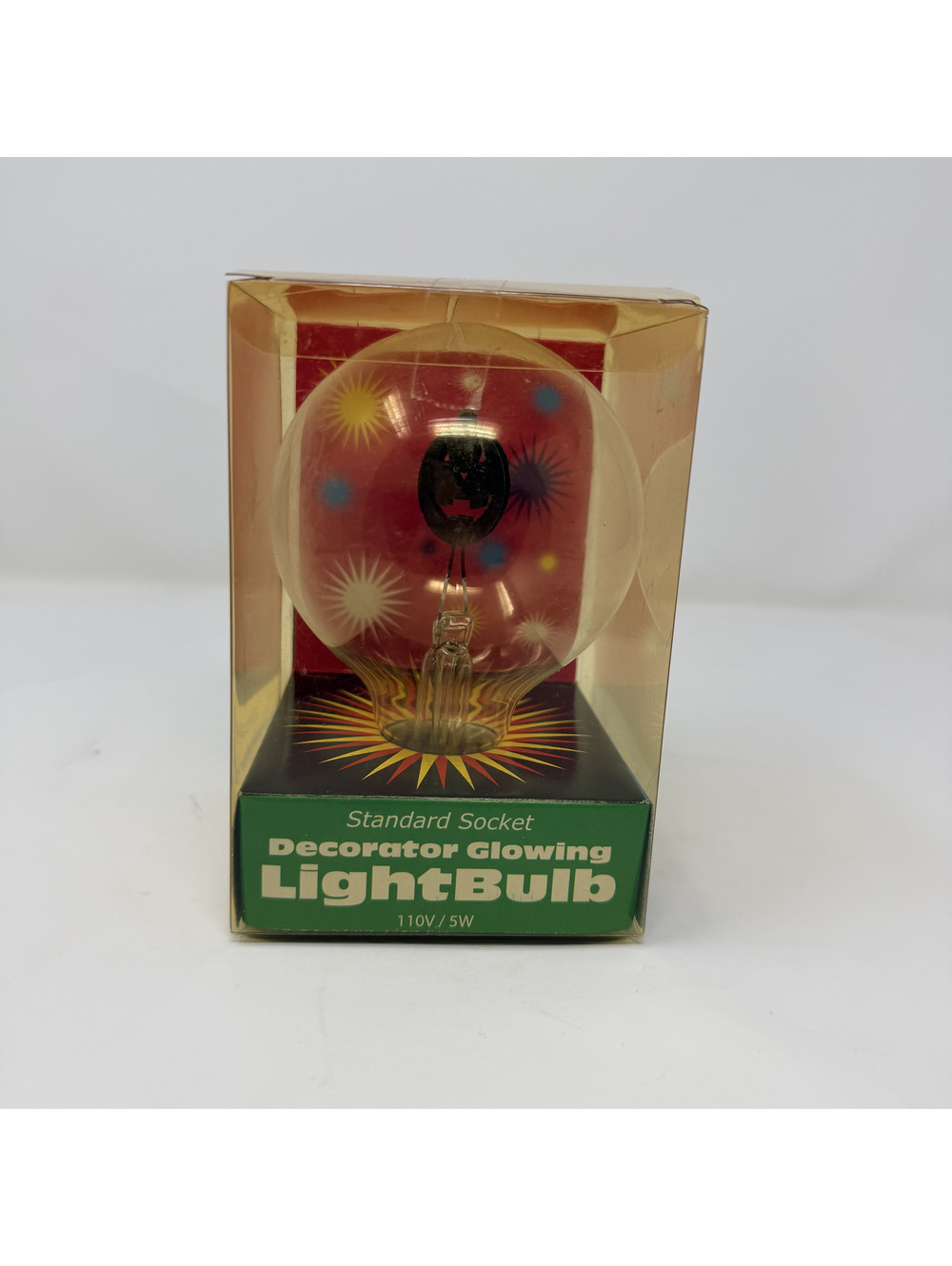 Vintage Halloween Pumpkin Jack O Lantern Glowing Light Bulb E27 5W Tested